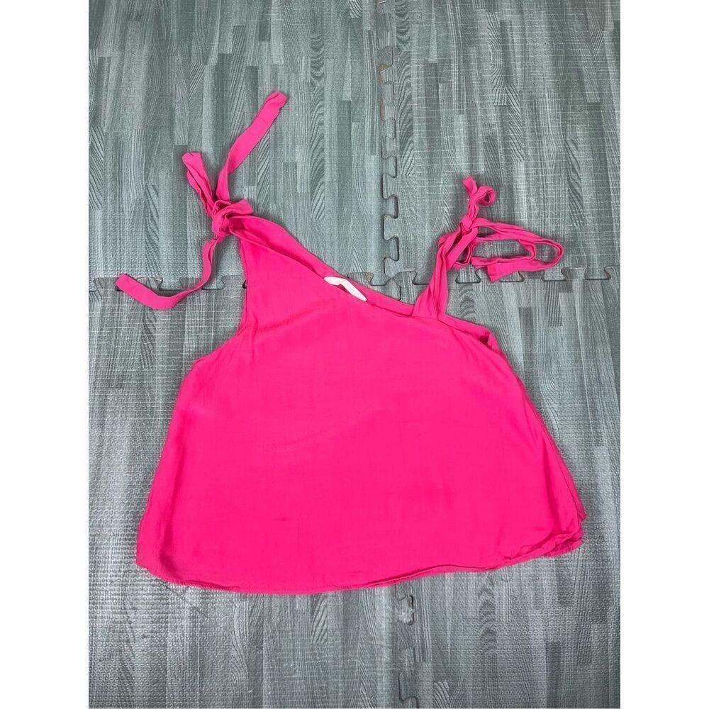 Zara Trafaluc Collection Asymmetrical Neckline Cropped Pink Tank Top Size S